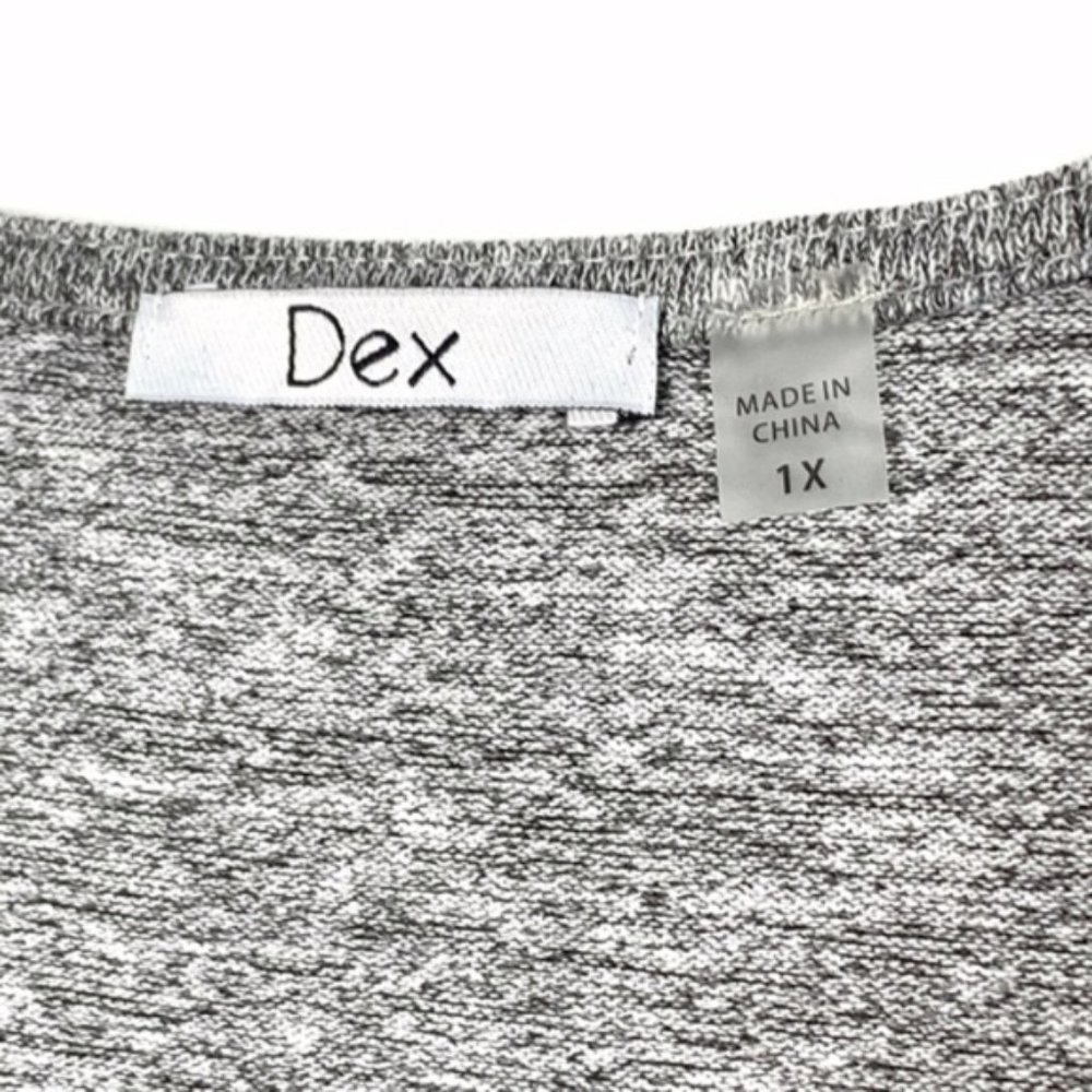 NWT DEX Gray Cap Sleeve Lace Up Top #A10 - Picture 5 of 6
